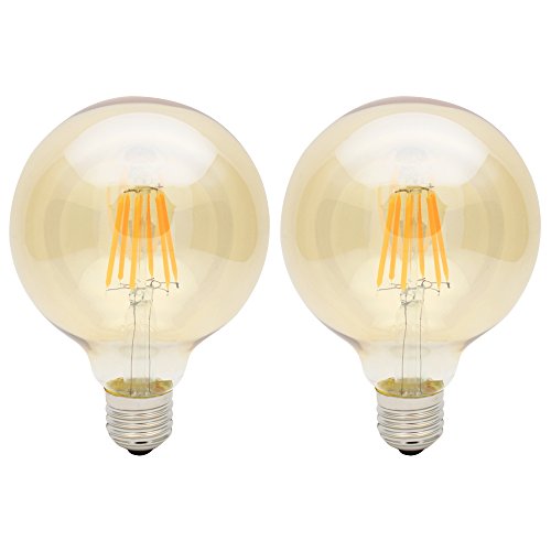 2X E27 Bombillas Edison 6W Bombilla Vintage G95 LED Retro Blanco Cáli