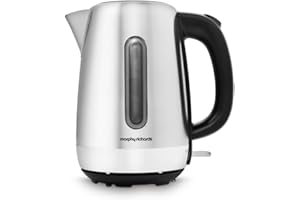 Morphy Richards Equip Kettle, 1.7L, 3Kw Rapid boil, Removeable Limescale Filter, Easy View Water Gauge, Brushed Stainless Steel Case, 102786