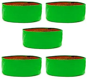 GROWTOP HDPE Terrace/Kitchen Gardening Round Shape Grow Bags - 12INCH * 6INCH (Pack of 5)