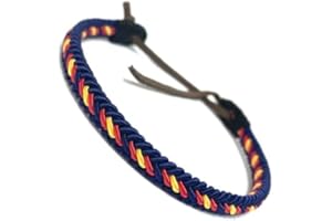 AKIEE Pulsera españa hombre bandera trenzada ajustable