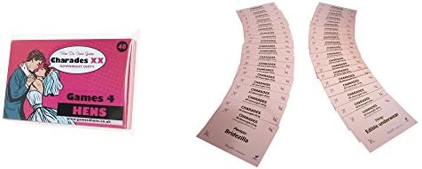 Hen Party Charades classic party game with multi-challenge option wedding &amp; love themed credit-card sized &amp; resealable splash-proof bag