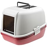 Ferplast Katzentoilette Magix mit Haube, Maße 55,5 x 45,5 x 41 cm, bordeaux