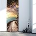 Price comparison product image libby-nice Seaside Nature Landscape 3D Photo Wallpaper Door Sticker Living Room Bedroom Creative DIY Door Mural PVC Vinyl Wallpaper Decor 77 * 200cm