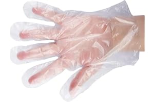 MERIDY 2000 PCS Guantes Desechables de Plástico Transparente de Polietileno, Guantes de PE Transparentes para Cocinar Limpieza Pintura Coloración del Cabello