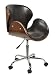 Produktbild ts-ideen 1 x Schreibtischstuhl Drehsessel Retro Design Rollen Lounge Barsessel Büro-Stuhl Clubsessel in Schwarz