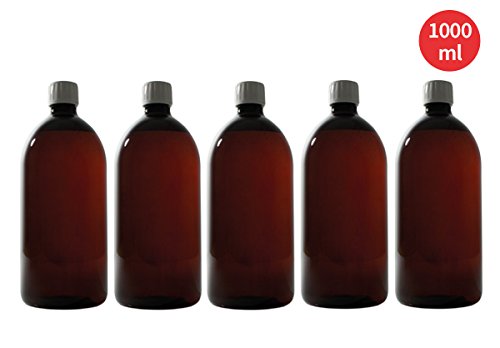 5x 1000ml PET Leerflasche für E-Liquid Shisha-Liquids, Base Kosmetika uvm.