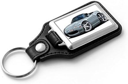 WickedArtz Cartoon Car Mazda MX5 MK1 Silver Classic Style Key Ring DK