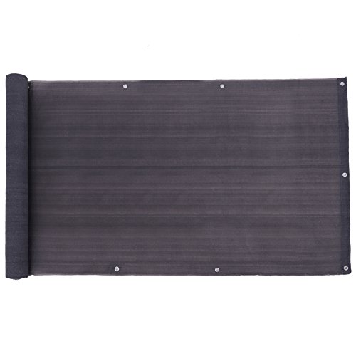SONGMICS Pantalla para Balcón Protección de privacidad Protector Visual sin Tornillos HDPE Permeable Ideal para Verano e Invierno 90 x 600 cm GBC90GY