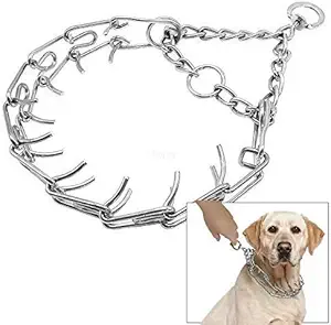 PSK Stainless Steel Chrome Plated Prong Collar for Dogs - 20 inch