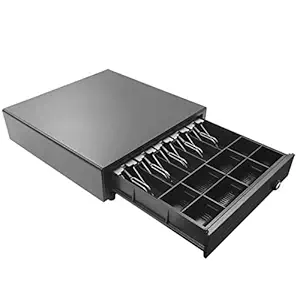 JD9 Smart Cash Drawer Metal, for Point of Sale (POS) System, 5 Cash/8 Coin, Cash Drawer (42 cm x 40.5 cm x 10 cm) (Black)