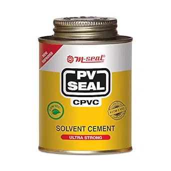 Pidilite M Seal CPVC Solvent Cement Ultra Strong for CPVC and UPVC Pipes and Fittings (200 ml, Tin Can, Yellow) with Brush Inside