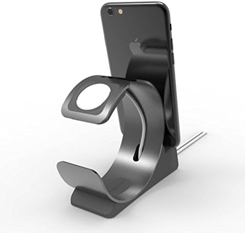 Loti Houseware 2 In 1 Charging Stand Holder / Dock Station With Anti-slip Rubber For Apple watch IPhone 5 6 7 Plus and Tablet - Grey
