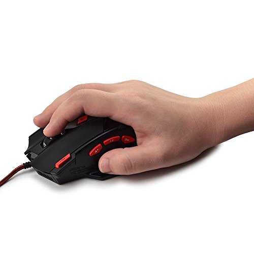 Zelotes 9200 DPI Rat  n Gaming   8 botones dise  o  ajuste de peso Set  6 LED colores cambiantes  alta precisi  n Wired Mouse rat  n para gamer pc mac