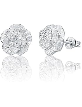 Ohrringe Damen Mädchen 925er Sterling Sliber Kleine Kirsche Blumen Mode Hypoallergen Studs Ohrstecker
