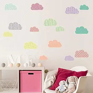 GADGETS WRAP Colorful DIY Cloud Wall Decals Mural Art for boy Nursery Bedroom Home Decoration Vinyl Removable Wall Sticker Self Adhesive Wallpaper
