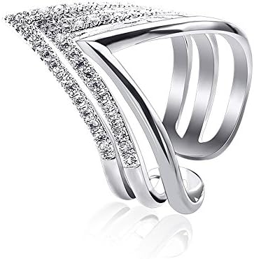 Eastever Personality Triangle Geometry Adjustable Opening Ring, Retro Simple Couple Ring, Multilayer Men &amp; Women Rings Tail Ring