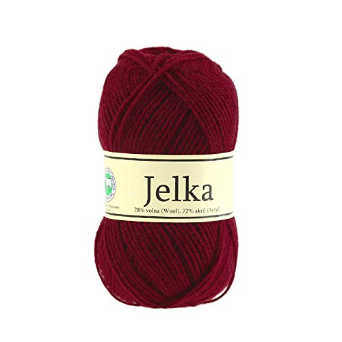 Strickgarn JELKA m. 28% Wolle, 50 g, #3424 dunkelrot