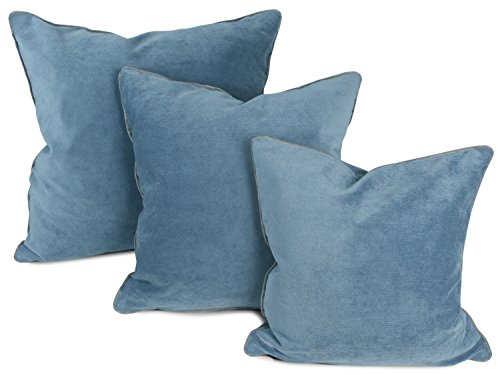 Monte Carlo – 2-farbige Kissenhülle mit Keder – erhältlich in 4 Farbkombinationen und 3 verschiedenen Größen – fester Polsterstoff mit fein gewebter Oberflächenstruktur, 60 x 60 cm, jeans - 2