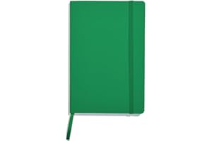 Muitomas, Block Notes A5, Notebook Appunti per Ufficio, con Copertina Morbida, Tasca Interna e Chiusura ad Elastico, 120 Fogli a Righe, 13 x 21 cm, Colore Verde