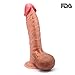Produktbild Luvkis Dildo mit 2 Volle geformte Bälle Zwei-Layer-Silikon Realistischer Dildo Sexspielzeug für Frauen Hands-Free Anal und Pussy Play Masturbation (8,7 zoll)
