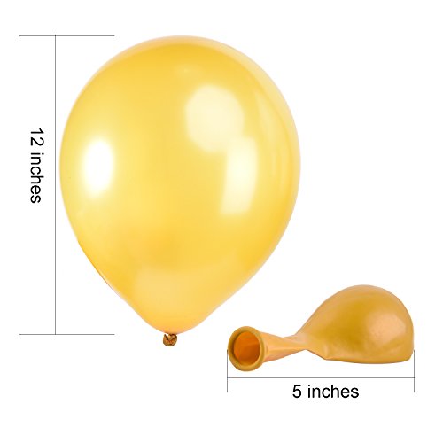 Mudder 12 Zoll Latex Party Ballons (Golden, Weiß und Schwarz) mit Golden Curling Band Rolle für Party Dekorationen und Bedürfnisse - 2