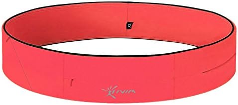 IVIM Running Belt Waist Pack, Outdoor Sports Waist Fanny Pack Belt / Fitness Workout Belt / Waist Pouch for iPhone 6s Plus, 6 Plus, 6s, Galaxy S7, S7 Edge (Red (Sideway + Front zipper), Medium 29-32'')