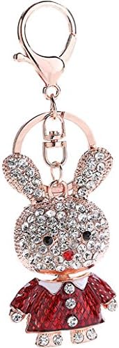 Wgwioo Crystal Keyring Rabbit Rhinestone Novelty Keychain Car Ornaments?Pack Of 2? 2