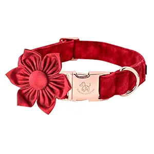 Elegant little tail Christmas Dog Collar, Female or Male Dog Collar Flower, Pet Collar Adjustable Dog Collars with Flower for Small Medium Large Dogs