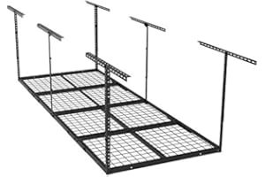 Ergosolid SG38B Support de Plafond, Rack de Rangement 244 x 91 cm Plateau Range-Plafond 250 kg Maxi, Noir