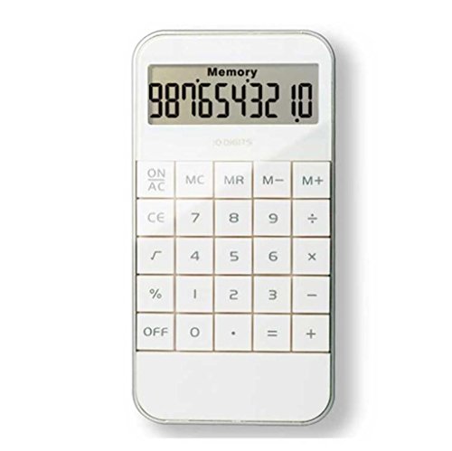 Preisvergleich Produktbild 10-stelliger elektronischer Taschenrechner, kreativer ultradünner Tischrechner, Hauptschule-Büroartikel, White