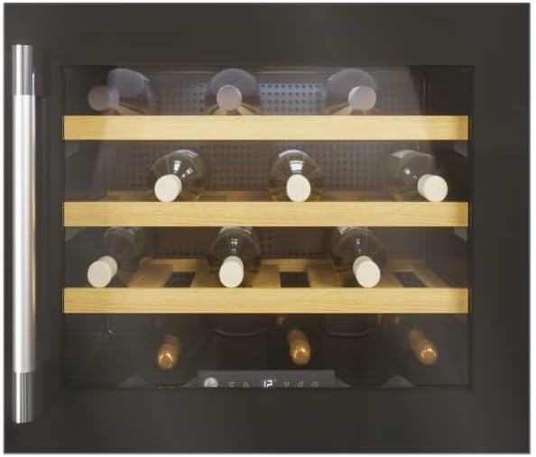 H-WINE 300 HWCB 45 UKBM/1 Built-In Wine Cooler, 24 Bottle Capacity, Single Zone, LED Lighting, Smart Wi-Fi Control, Black, Class F Energy, W x D x H (mm) 590x607x455