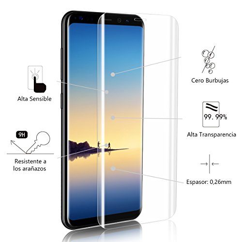 Samsung Galaxy Note 8 Protector de Pantalla  HanLuckyStars Cristal Templado Samsung Note 8 Vidrio Templado para Galaxy Note 8 con  3D Cobertura Completa   9H Dureza   Alta Definici  n   Sin Burbujas   6 3 Pulgadas 