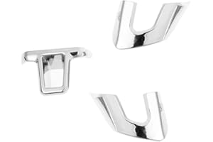 CLENP Steering Wheel Trim Cover, 3Pcs/Set Car Steering Wheel Trim Cover Decor Compatible with V-W Golf6 MK6 Po-lo Bora Jett-a Silver