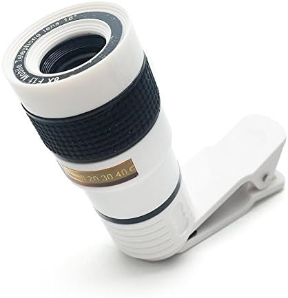 Telescope Camera Lens 8X Universal Phone Camera Lens Kit HD 8X Optical Zoom Telescope Lens Universal for most iOS and Android smartphones-White