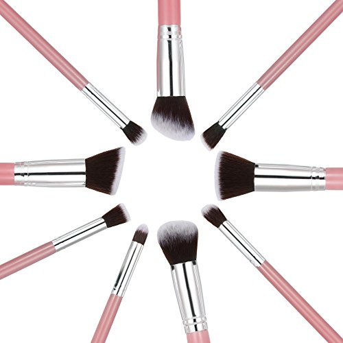 Abody 9St Make-up Pinsel Set Augenschminke Bürsten Professionelles Kosmetik Werkzeug Rosa - 7