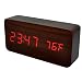 Home Digital LED Travel Alarm Clock Sound Control Thermometer Calendar Room Desk - Brown + Red, 10 x 13 RS.1360.00