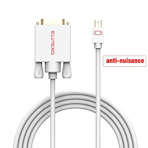 ELUTENG Mini DisplayPort DVI Adapter 1m Mini DP zu DVI Stecker Konverter Kabel 1080P Signal Konverter in Weiß - 7