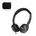 Produktbild Lasmex C45 Stereo Kopfhörer On Ear mit abnehmbarem Kabel, faltbare und leichte Musik Kopfhörer mit Mikrofon und Lautstärkeregelung (tiefe Bässe, 2,5mm auf 3,5mm Audiokabel inkl. Reise-Tasche) Schwarz