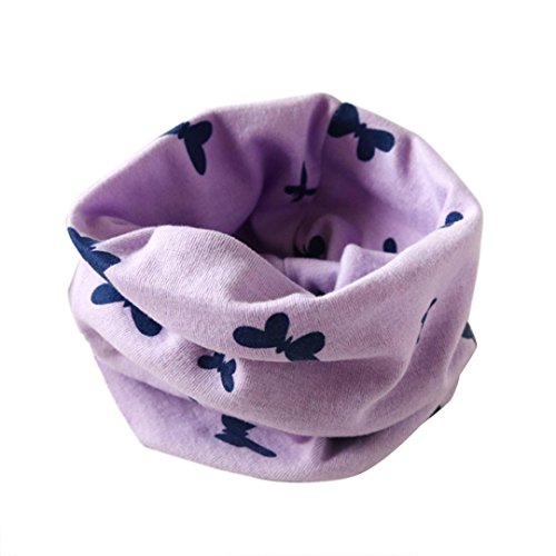 Tonsee® Kids Boys Girls Collar Baby Scarf Autumn Winter Cotton O Ring Neck Warm Neckerchief Scarves (Purple)