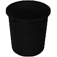 Kuber Industries Plastic Dustbin|Solid Color & Durable Plastic|Round Shape, Capicity 5 Ltr (Black)-47KM01030, Open Top