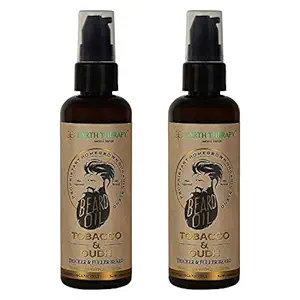 EARTH THERAPY Set of 2 x 100ml Organic Beard Oil For Thicker and Full Beard Moustache Nourishment