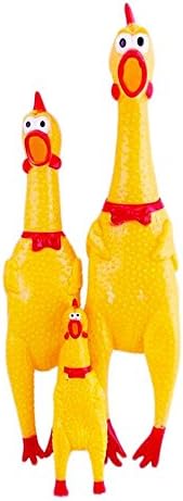 Pet Dog Toys Screaming Yellow Rubber Chicken Squeak Squeaker Chew Toy Great for Puppy Exercise Puppy Play Small Dog Play Puppy Training (Small)