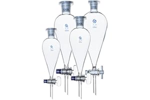 RAINBOW_ROAD Scheidetrichter Glas Pear Form Scheidetrichter Lab Borosilikatglas Scheidetrichter Chemie Science Lab Equipment 3,3 Borosilikatglas 60 ml – 2000 ml, 19/24/29 Gelenk, 125ml , 19joint, durchsichtig, 28