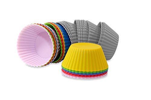 BackeFix – die besten Silikon Muffinförmchen |★ ohne Fett und Papierförmchen backen ★ | ideal für Muffins und Cupcakes | Backzeit mit deinen Liebsten wird zum Kinderspiel – Silikon Antihaft Muffinformen | keine Einwegformen mehr, Backförmchen Muffinform Backformen Muffinförmchen BPA-frei | 2 Jahre Garantie (20 Stück) - 4