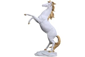 QBMYCN Statua in resina di cavallo in piedi,statua di cavallo,Scultura di ornamento animale,scultura decorativa per scrivania, ufficio, soggiorno.