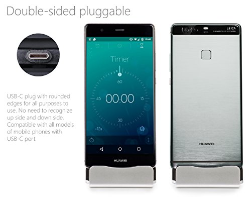 MyGadget Dockingstation Ladestation [USB C] fÃ¼r Android Smartphones - Halterung Dock fÃ¼r z.B. Samsung Galaxy S8, A3, A5 (2017) Huawei P9, P10 - Silber