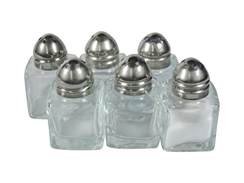 Viva Haushaltswaren 6 Mini Salzstreuer / Ministreuer aus Glas 2.7 x 2.7 x 4.5 cm #38536#