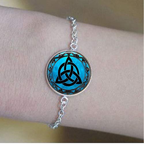 aaaAA Blue Moon (Style 2) Celtic Triquetra Glass Dome Bracelets