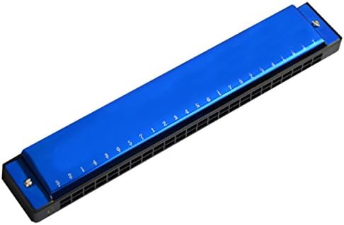 24 Holes C Tune Harmonica Metal Polyphony Adult Lightweight Entry Level Blues Harmonica,OneColor-180*30*24MM