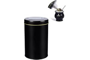Cuopru Yerbero Yerba Mate - Recipiente con boquilla - Tapa de vertido de fácil llenado - Funciona para dispensador de azúcar, té, café, recipiente para café molido (Balck)